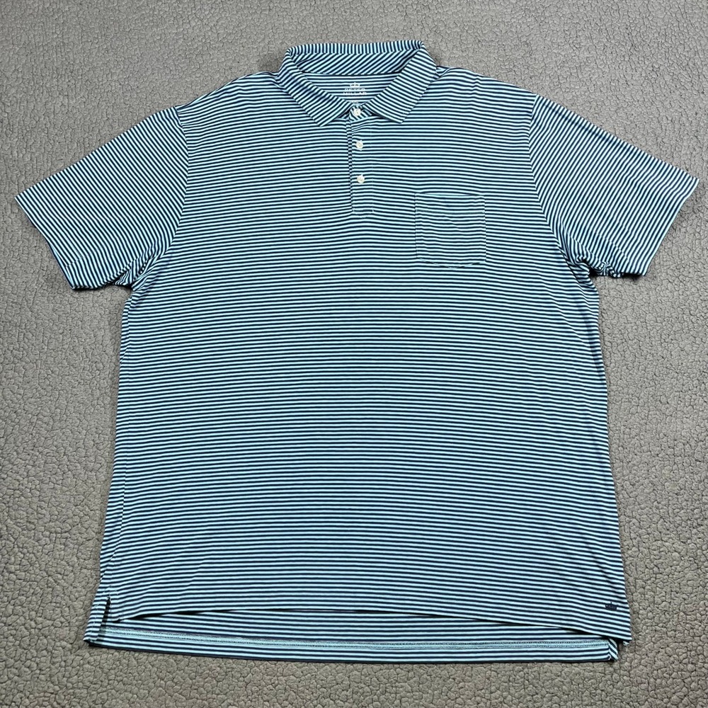 Peter Millar Polo Mens XXL Striped Seaside Wash Blue Golf Classic MS18K71P
